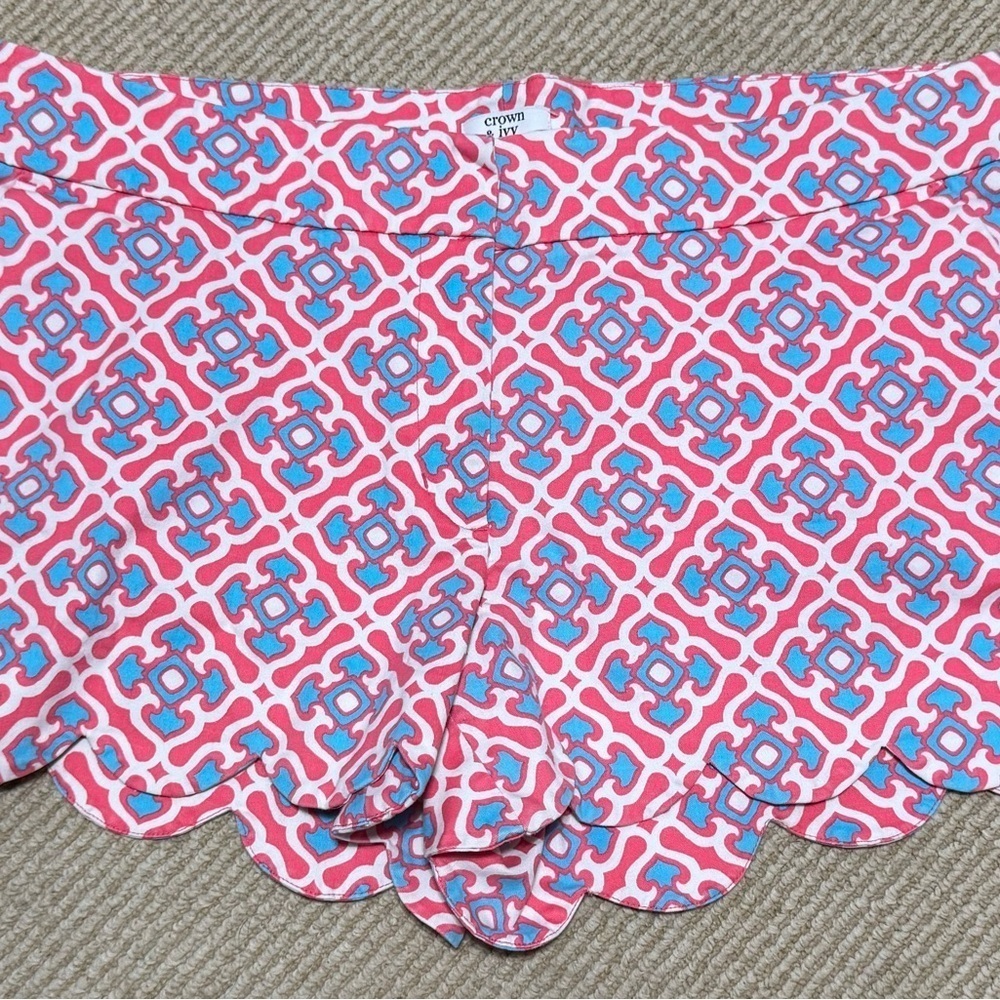 Crown & Ivy High Waist Pink and Blue Shorts